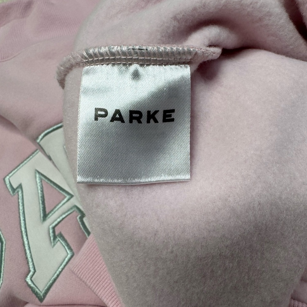 NEW Parke Sprinkle Varsity Mockneck Fleece Sweatshirt Pink Size XXL NWT - Picture 8 of 8